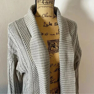 Urban Outfitters Ecote Cable Knit Cardigan Sweater Grey 100% Cotton Women’s XS